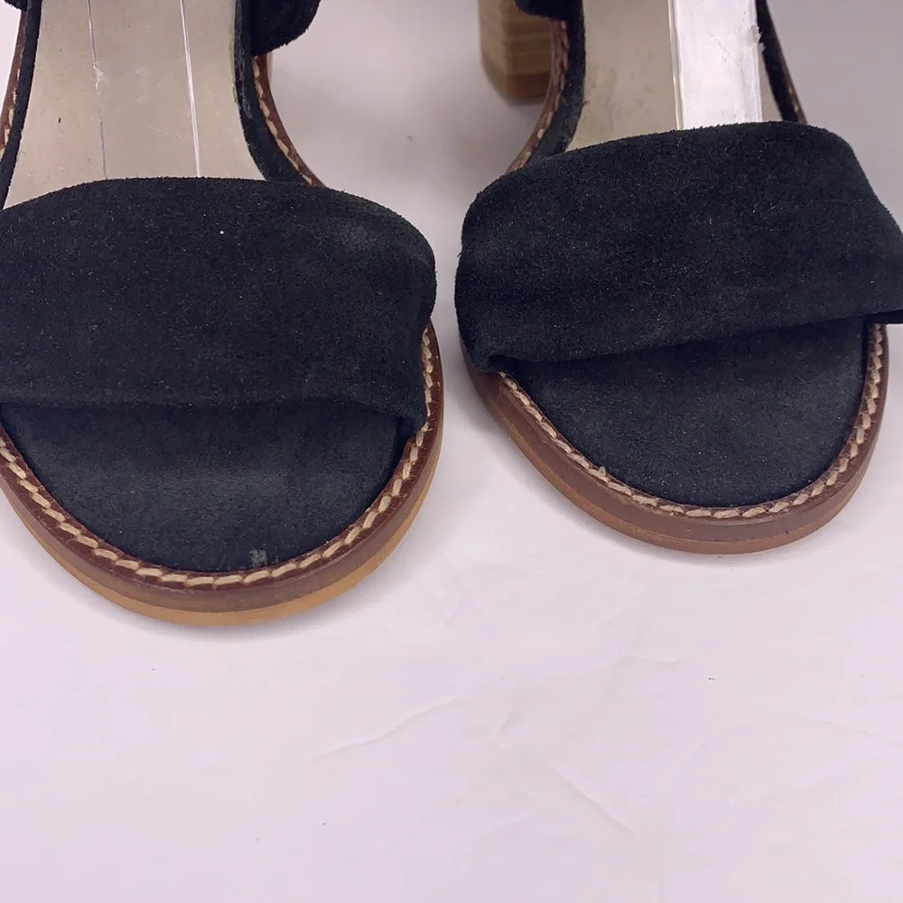 Musse & Cloud Jacy Black Suede Stacked‎ Heels